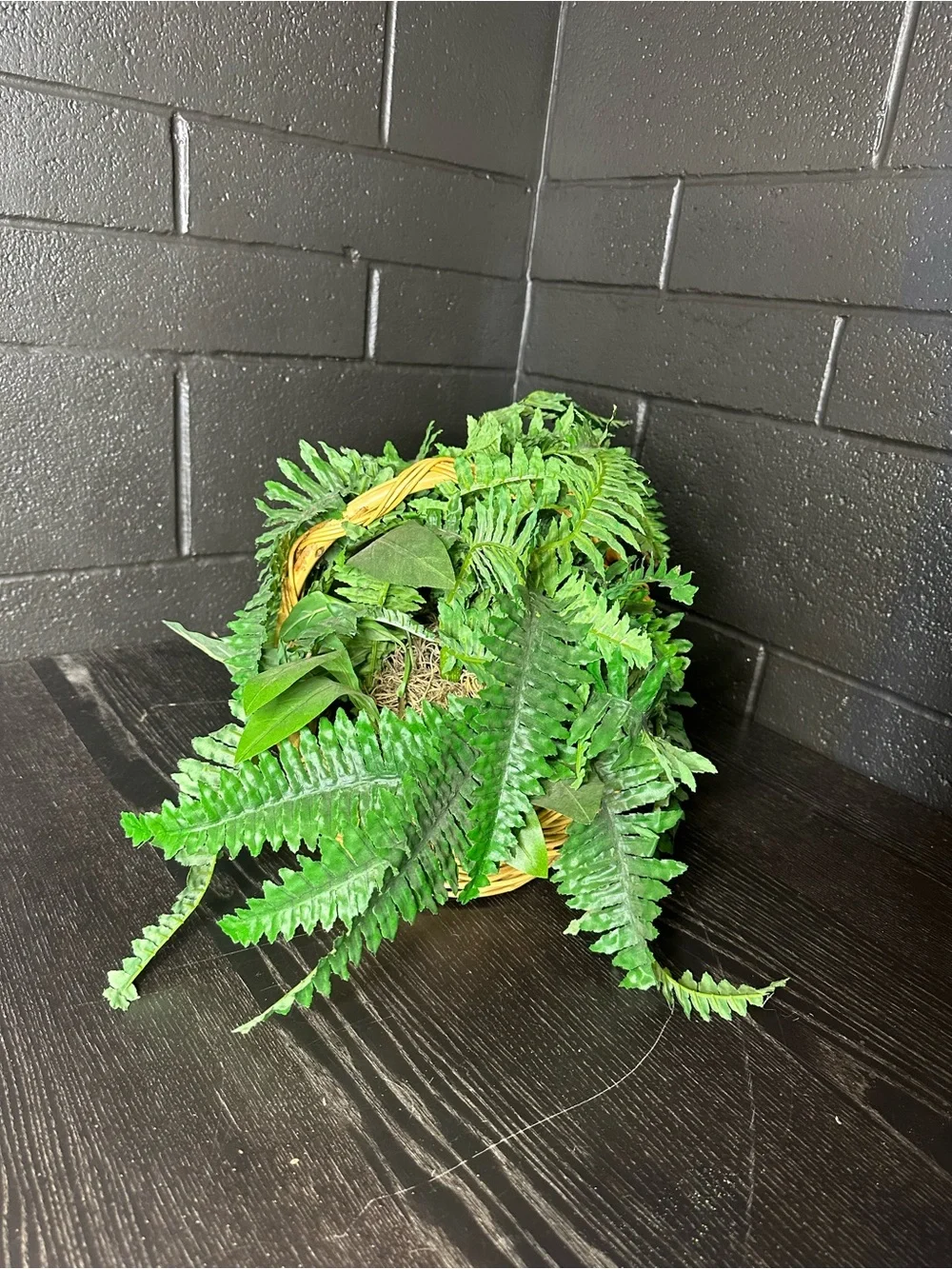 Faux Green Decorative Fern Basket - Home Accents
